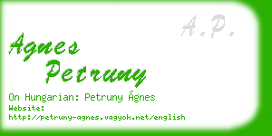 agnes petruny business card
